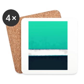 Le style Rothko en couleurs numériques - Dessous de verre (lot de 4) - blanc - Devant