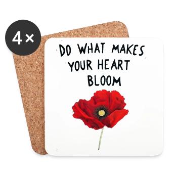 Faites ce qui fait fleurir votre cœur. - Dessous de verre (lot de 4) - blanc - Devant