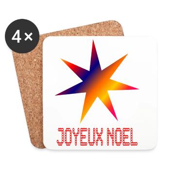 BONNE ANNEE. SAINT SYLVESTRE. NOUVELLE ANNÉE - Dessous de verre (lot de 4) - blanc - Devant