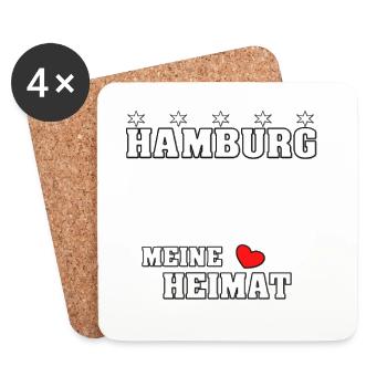 Hamburg Heimat mit Schlepper - Untersetzer (4er-Set) - Weiß - Vorne