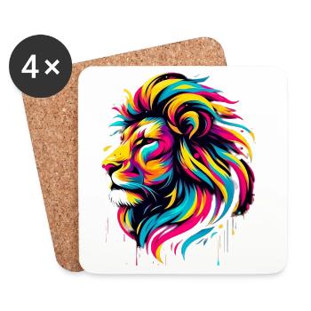 Lion - Coasters (set of 4) - white - Front