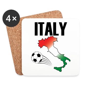 Italy Flag Italian Fan - Coasters (set of 4) - white - Front