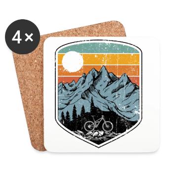 Patch de VTT au coucher du soleil - Dessous de verre (lot de 4) - blanc - Devant