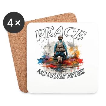 PEACE / Frieden / Friedensbotschaft / Liebe - Untersetzer (4er-Set) - Weiß - Vorne