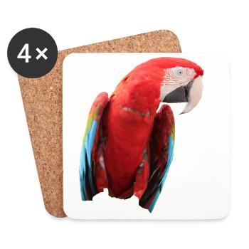 Papageien Vogel T-shirt Geschenk - Untersetzer (4er-Set) - Weiß - Vorne