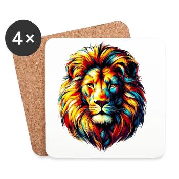 Lion - Coasters (set of 4) - white - Front