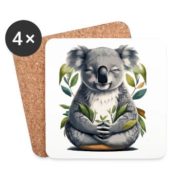 Koala Meditation - Untersetzer (4er-Set) - Weiß - Vorne