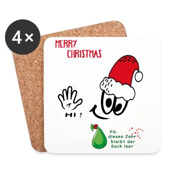Santa Claus, Merry Christmas, Comic - Coasters (set of 4) - white - Front