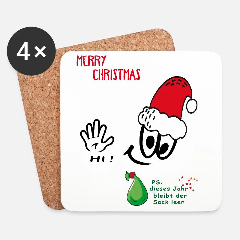 Weihnachtsmann, Merry Christmas, Comic - Untersetzer (4er-Set) - Weiß