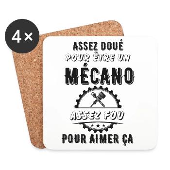 Mécano mécanicien doué - Dessous de verre (lot de 4) - blanc - Devant