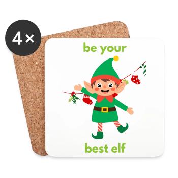 Be your best elf - Untersetzer (4er-Set) - Weiß - Vorne
