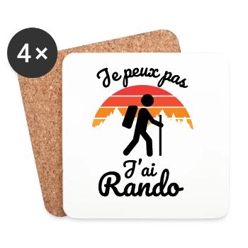 randonnée rando 3 - Dessous de verre (lot de 4) - blanc - Devant