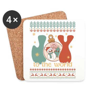 Hässlicher Weihnachtspullover - Untersetzer (4er-Set) - Weiß - Vorne