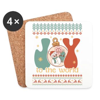 Hässlicher Weihnachtspullover - Untersetzer (4er-Set) - Weiß - Vorne