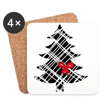 Christmas tree - Coasters (set of 4) - white - Front