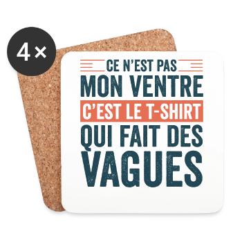 C'est Le T-shirt Fait Des Vagues Homme - Dessous de verre (lot de 4) - blanc - Devant