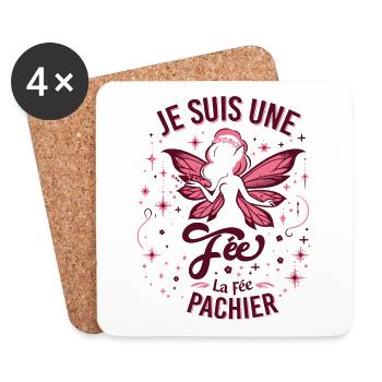 Je Suis Une Fée La Fée Pachier Cadeau Femme Humour - Dessous de verre (lot de 4) - blanc - Devant