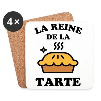 La reine de la tarte 1 - Dessous de verre (lot de 4) - blanc - Devant