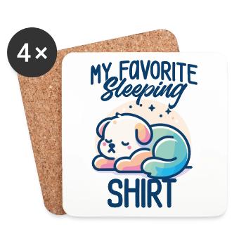 Dog Sleep Humor Gift Pajamas Lazy - Coasters (set of 4) - white - Front