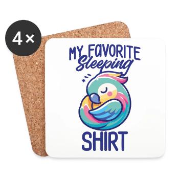 Parrot Sleep Humor Gift Pajamas Lazy - Coasters (set of 4) - white - Front