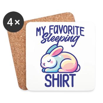 Bunny Sleep Humor Gift Pajamas Lazy - Coasters (set of 4) - white - Front