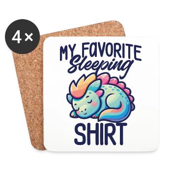 Dinosaur Sleep Humor Gift Pajamas Lazy - Coasters (set of 4) - white - Front