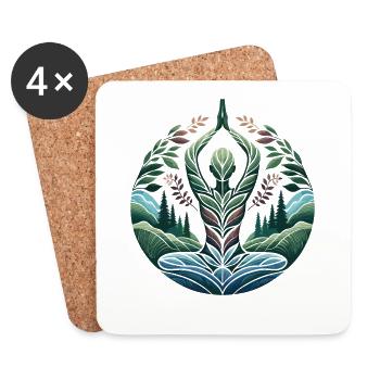 Idée Cadeau Yoga Méditation Nature Cool - Dessous de verre (lot de 4) - blanc - Devant