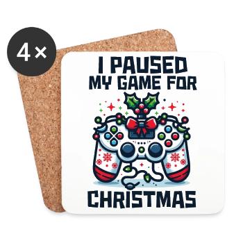 Game on Break for Christmas Gift Humor Geek - Coasters (set of 4) - white - Front