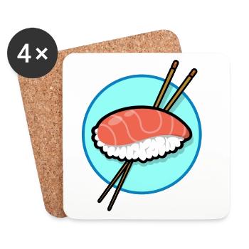 Sushi saumon - Dessous de verre (lot de 4) - blanc - Devant