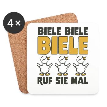 Biele Biele Biele Ruf Sie Mal – Enten Meme - Untersetzer (4er-Set) - Weiß - Vorne