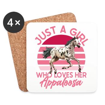 Nur ein Mädchen, das ihren Appaloosa-Reiter liebt - Untersetzer (4er-Set) - Weiß - Vorne