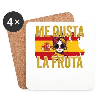 I like the fruit meme spain flag ayarez - Coasters (set of 4) - white - Front
