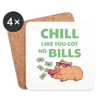 Capybara chillen, als hättest du keine Scheine - Untersetzer (4er-Set) - Weiß - Vorne