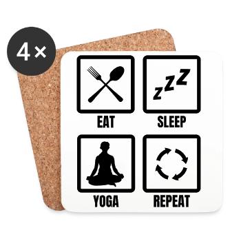 Yoga Routine - Coasters (set of 4) - white - Front