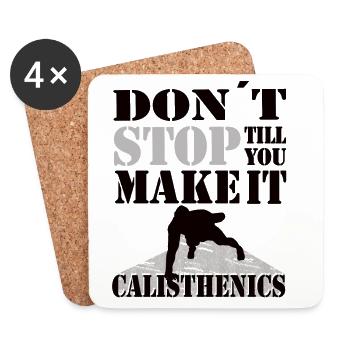 Don't Stop Till You Make It – Calisthenics - Coasters (set of 4) - white - Front