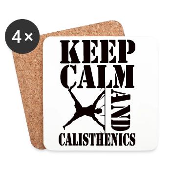 Restez calmes et faites de la calistnie – Conception d’entraînement - Dessous de verre (lot de 4) - blanc - Devant