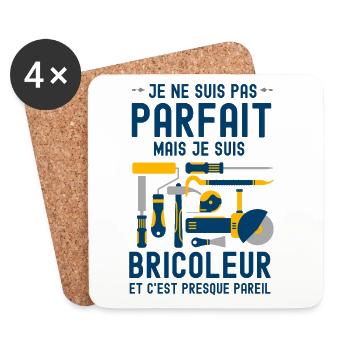 Pas parfait mais bricoleur 4 - Dessous de verre (lot de 4) - blanc - Devant