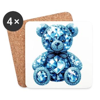 Crystal Bear Diamond Diamonds - Coasters (set of 4) - white - Front