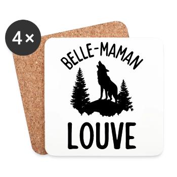 belle mère louve 2 - Dessous de verre (lot de 4) - blanc - Devant