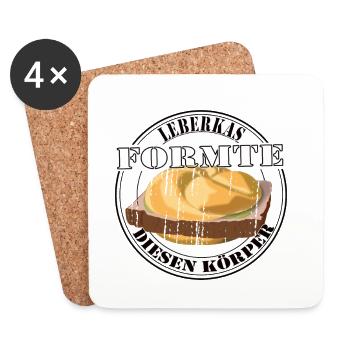 Leberkäs Shaped This Body – Kultessen Humor - Coasters (set of 4) - white - Front