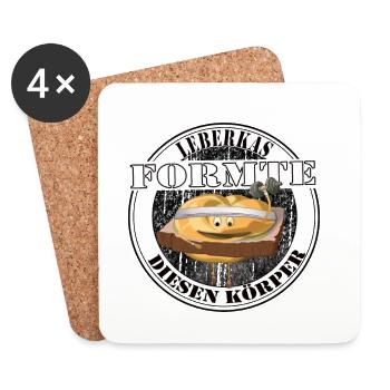 Leberkäs Shaped This Body – Kultessen Humor - Coasters (set of 4) - white - Front