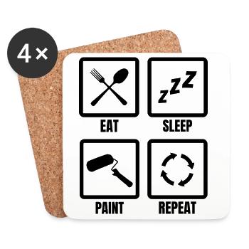 Painter Motivation - Coasters (set of 4) - white - Front