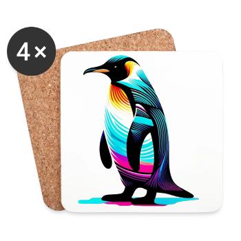 Pingouin - Dessous de verre (lot de 4) - blanc - Devant
