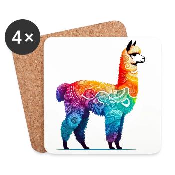 Alpaga - Dessous de verre (lot de 4) - blanc - Devant