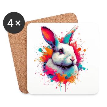 Rabbit - Coasters (set of 4) - white - Front