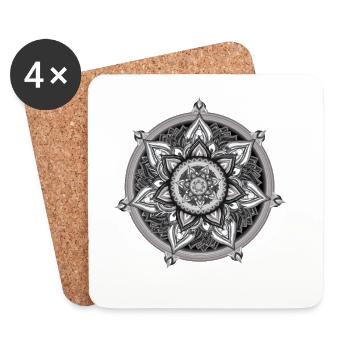 Innerer Kompass – Ruhige Symbolkunst - Untersetzer (4er-Set) - Weiß - Vorne
