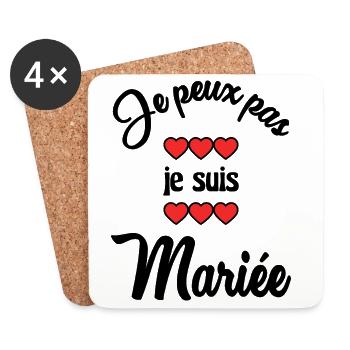 I CAN'T I'M MARRIED - Coasters (set of 4) - white - Front