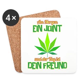 Joint am Morgen - Untersetzer (4er-Set) - Weiß - Vorne