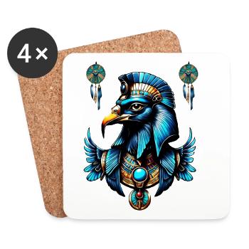 Horus, the Egyptian falcon god. - Coasters (set of 4) - white - Front