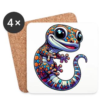 Gecko - Untersetzer (4er-Set) - Weiß - Vorne